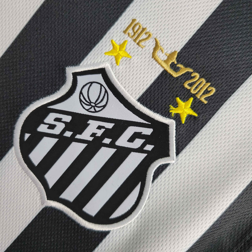 2012/13 Los Santos Home Black/White Stripes Jersey - Retro
