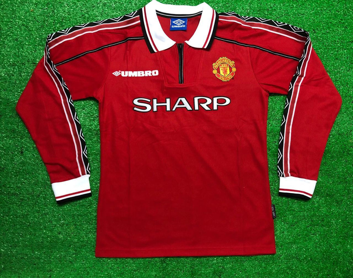 1998-99 Beckham 7- Manchester United Home Fullsleeves - Retro