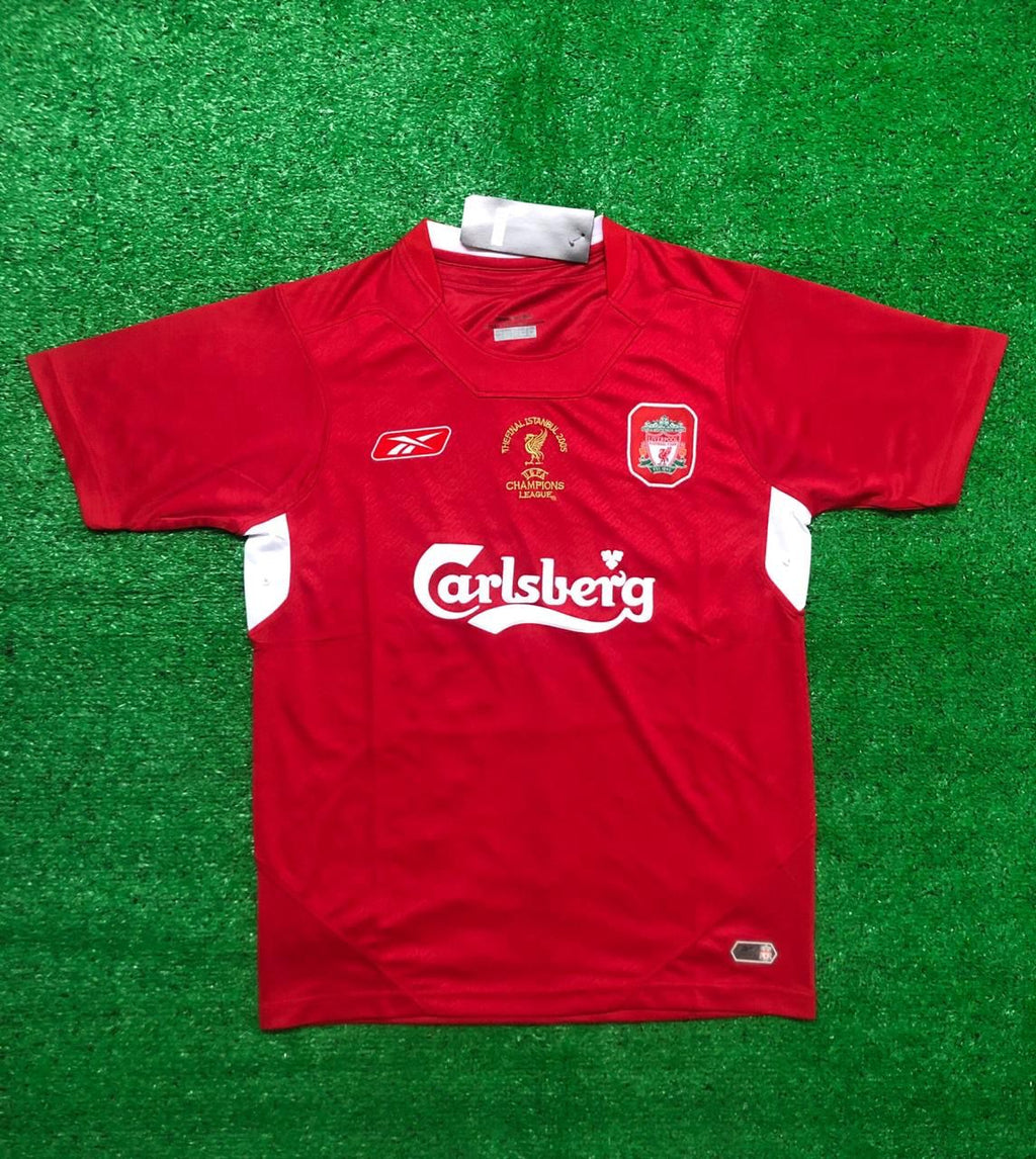 Gerrard 8 - 2005 Liverpool Champions League Final Home Jersey - Retro