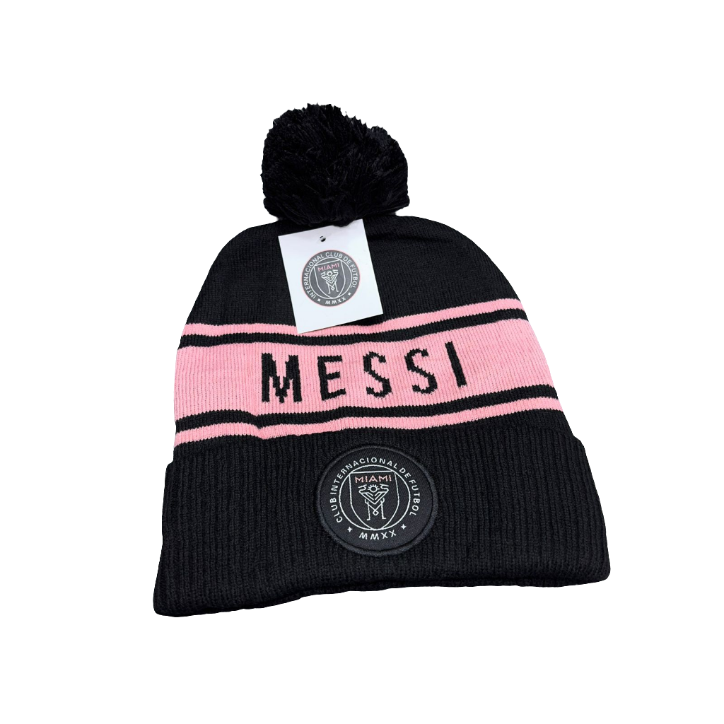Messi Printed Miami Black Winter Cap