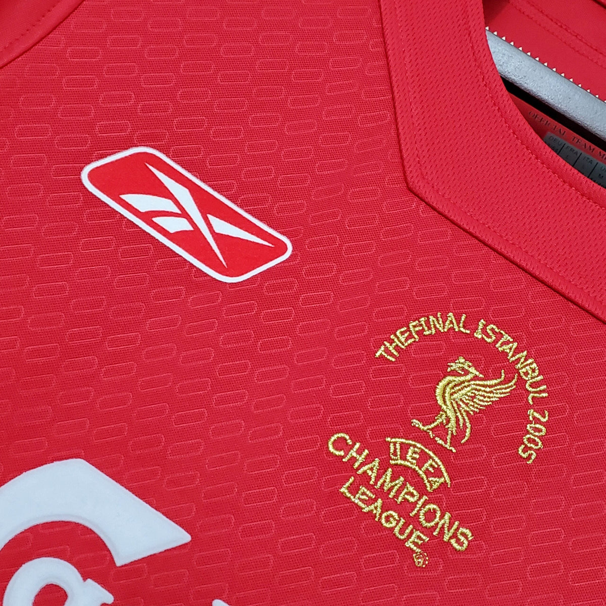 Gerrard 8 - 2005 Liverpool Champions League Final Home Jersey - Retro