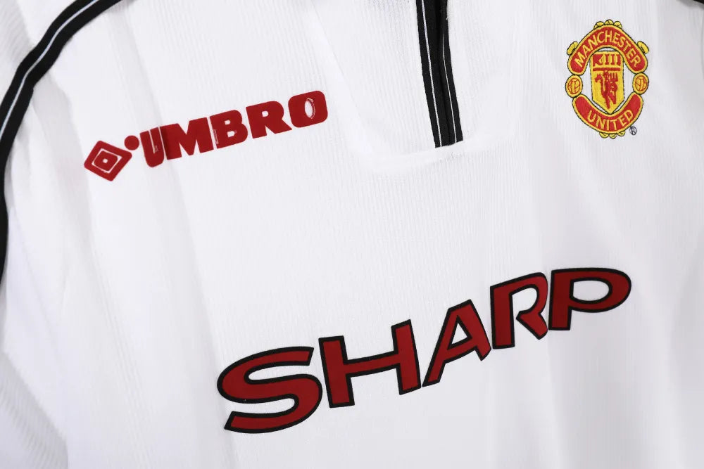 1998-99 Manchester United Away Commerative Jersey Retro - White