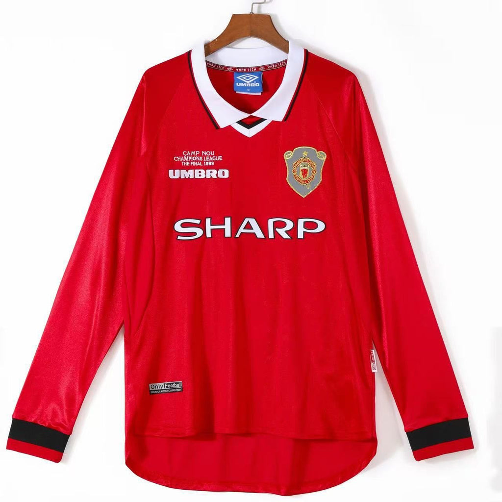 1999-00 Manchester United Home UCL Final Fullsleeves Jersey - Retro