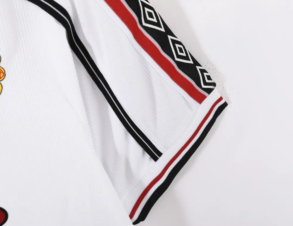 1998-99 Manchester United Away Commerative Jersey Retro - White