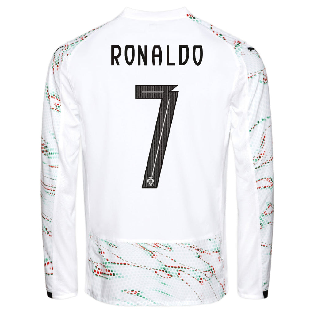 Ronaldo 7 - Portugal Away Puma White Fullsleeves 2025 - Master Quality