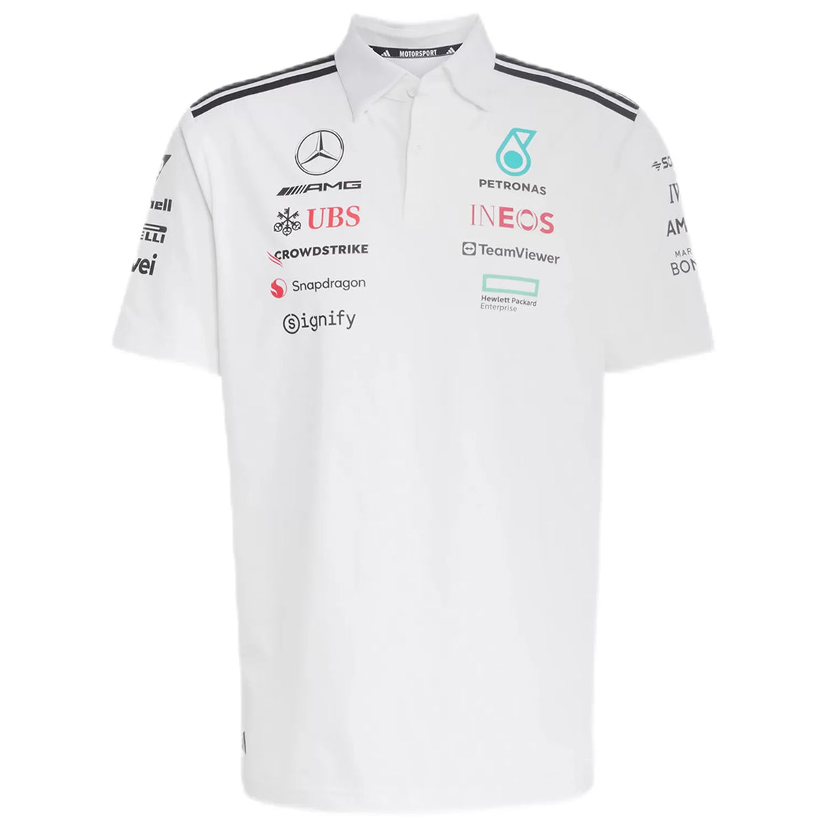 Mercedes AMG Petronas White Collar Polo 2026 (Superior Quality)