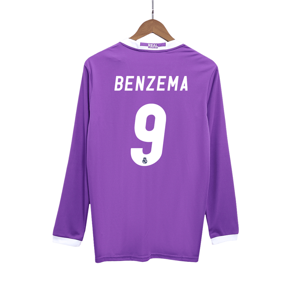 Benzema 9 - 2016/17 Merengues Away Fullsleeves Jersey - Retro