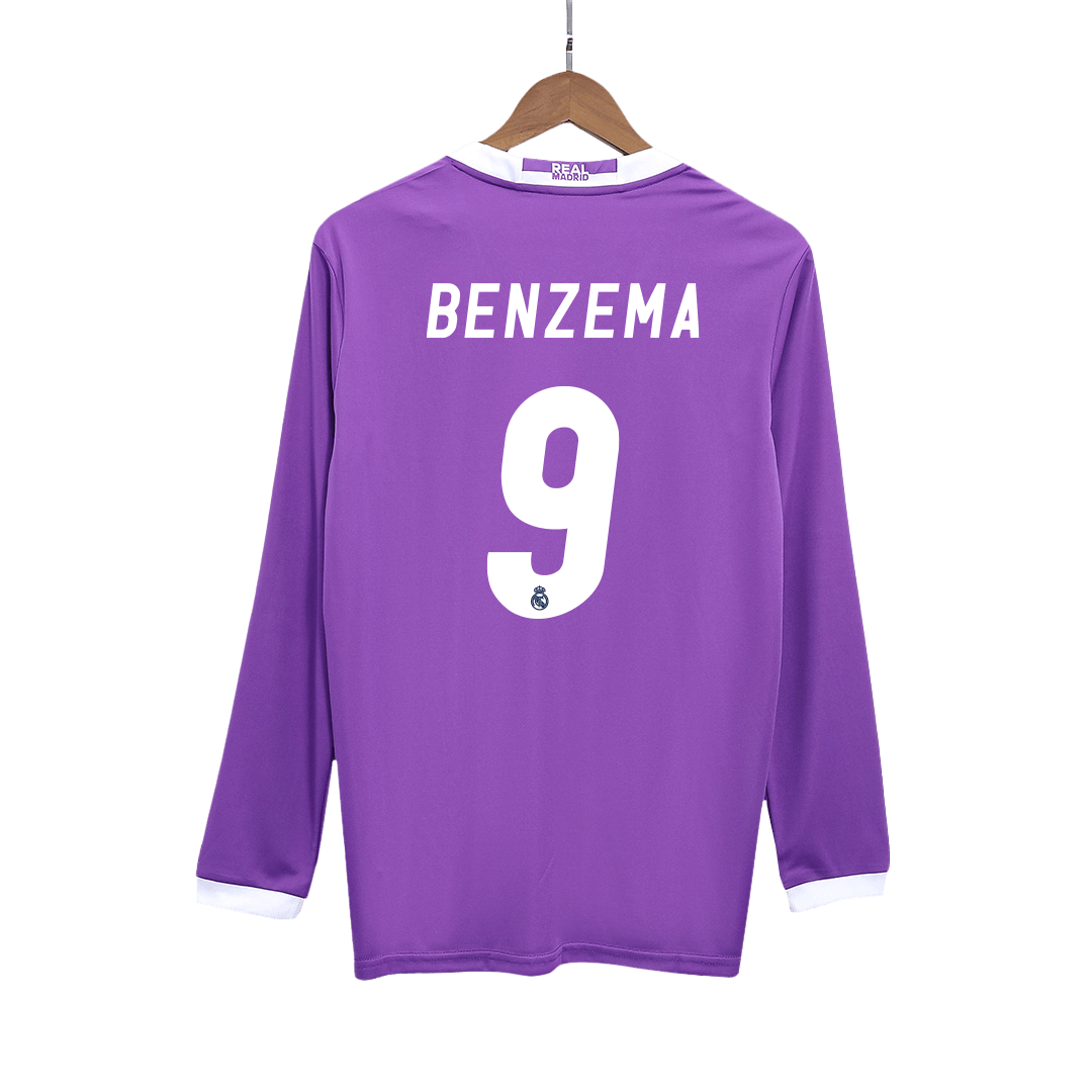 Benzema 9 - 2016/17 Merengues Away Fullsleeves Jersey - Retro