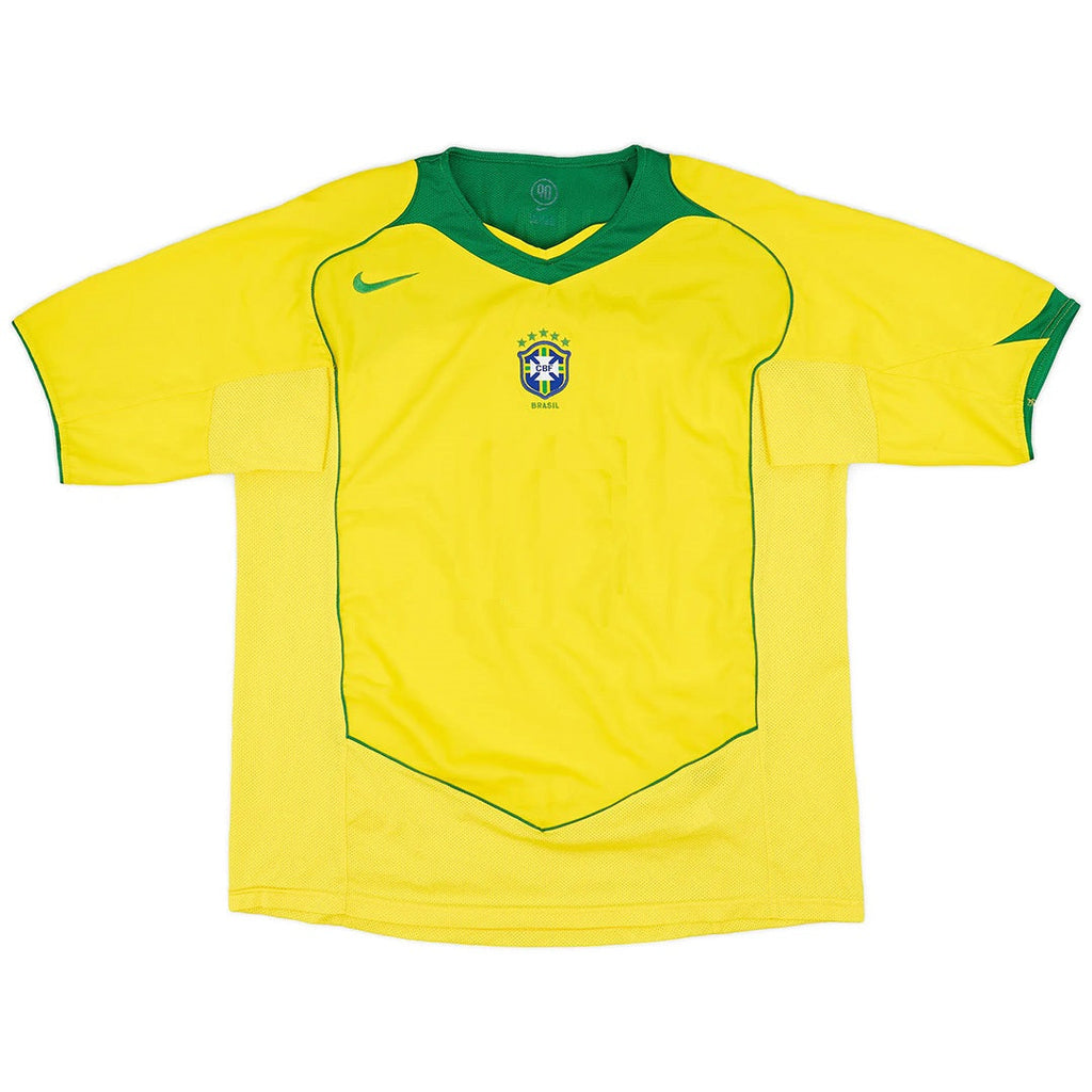 2004 Brazil Home Yellow Jersey - Retro ( Original Quality )