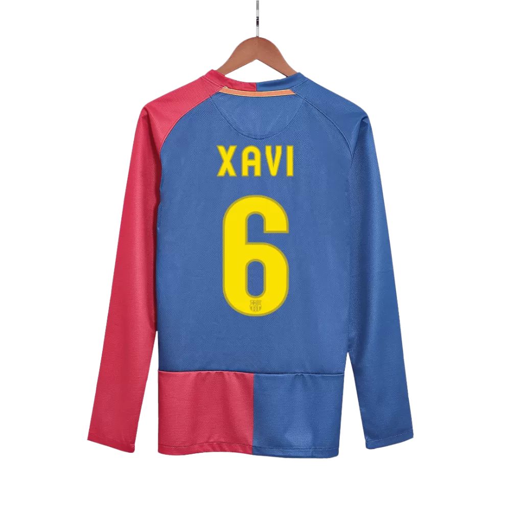 Xavi 6 - 2008/09 FCB Home Fullsleeves Retro Jersey - Original Quality