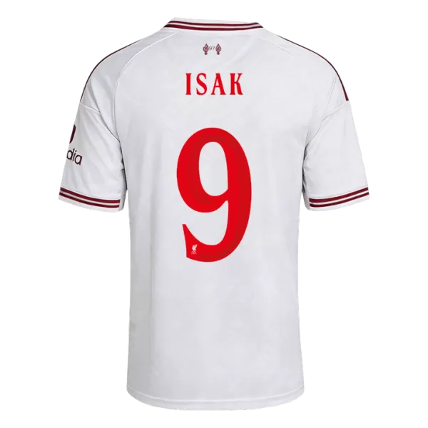 Isak 9 - Liverpool Away White 2026/27 - Player Version Quality (UCL Font)