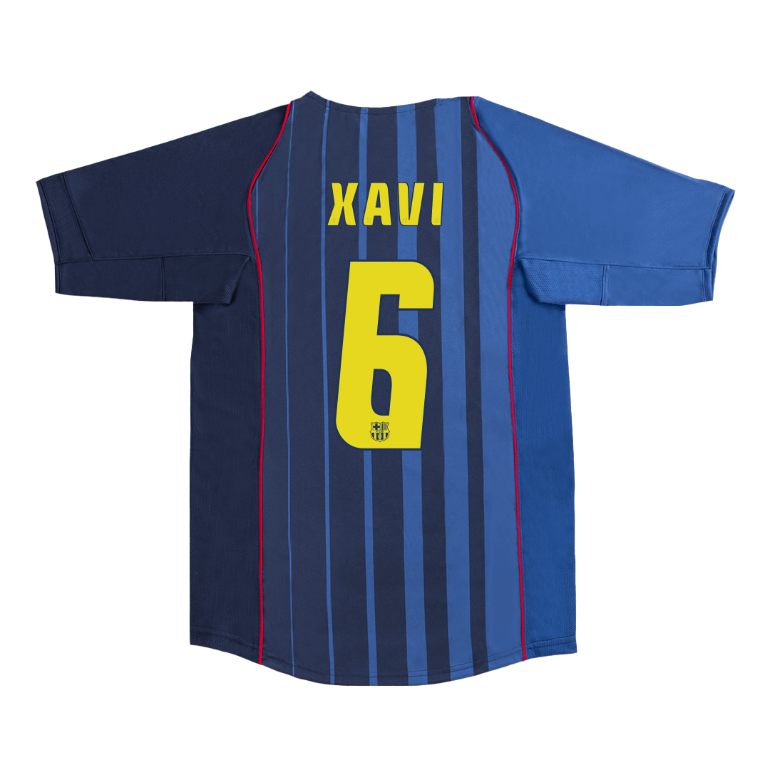 Xavi 6 - 2004/05 FCB Away Blue - Retro Jersey
