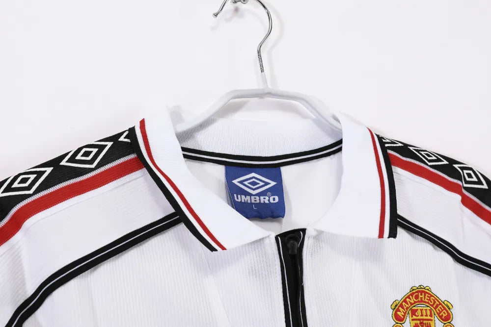 1998-99 Manchester United Away Commerative Jersey Retro - White