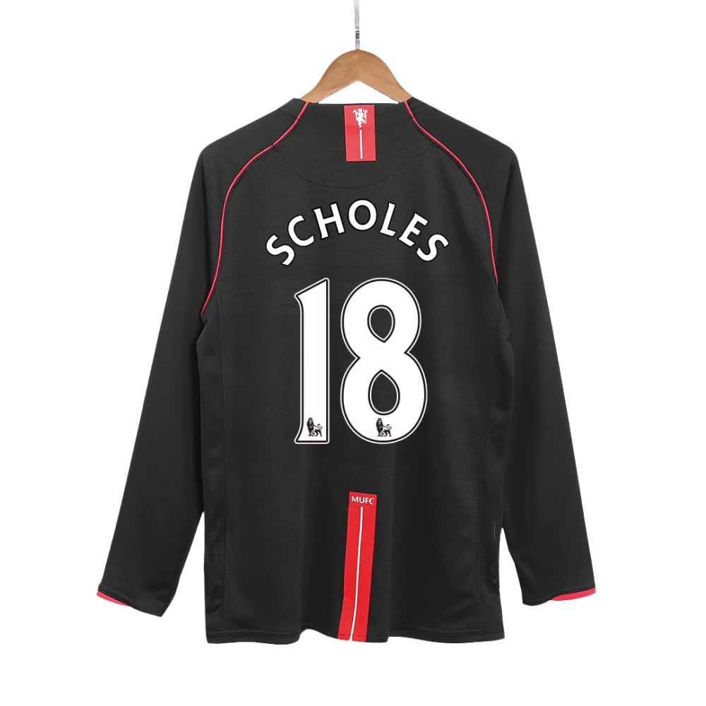 2007-08 Scholes 18 - Manchester United Away Fullsleeves - Retro