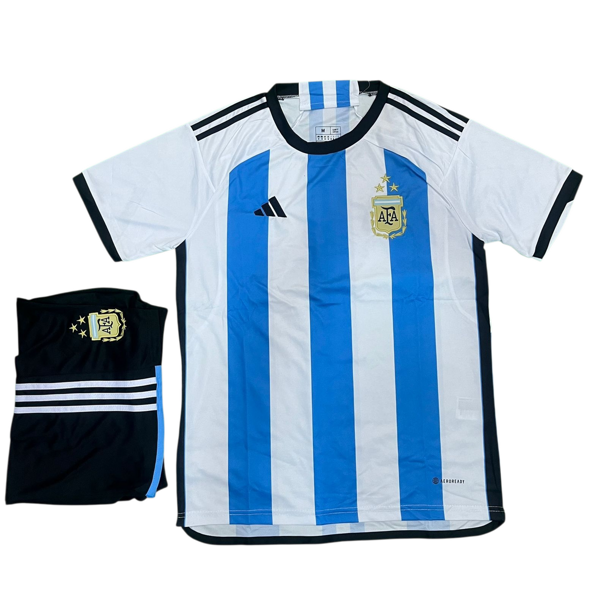 Argentina Home Kit 3 Star World Cup 2022 - (Jersey + Shorts)