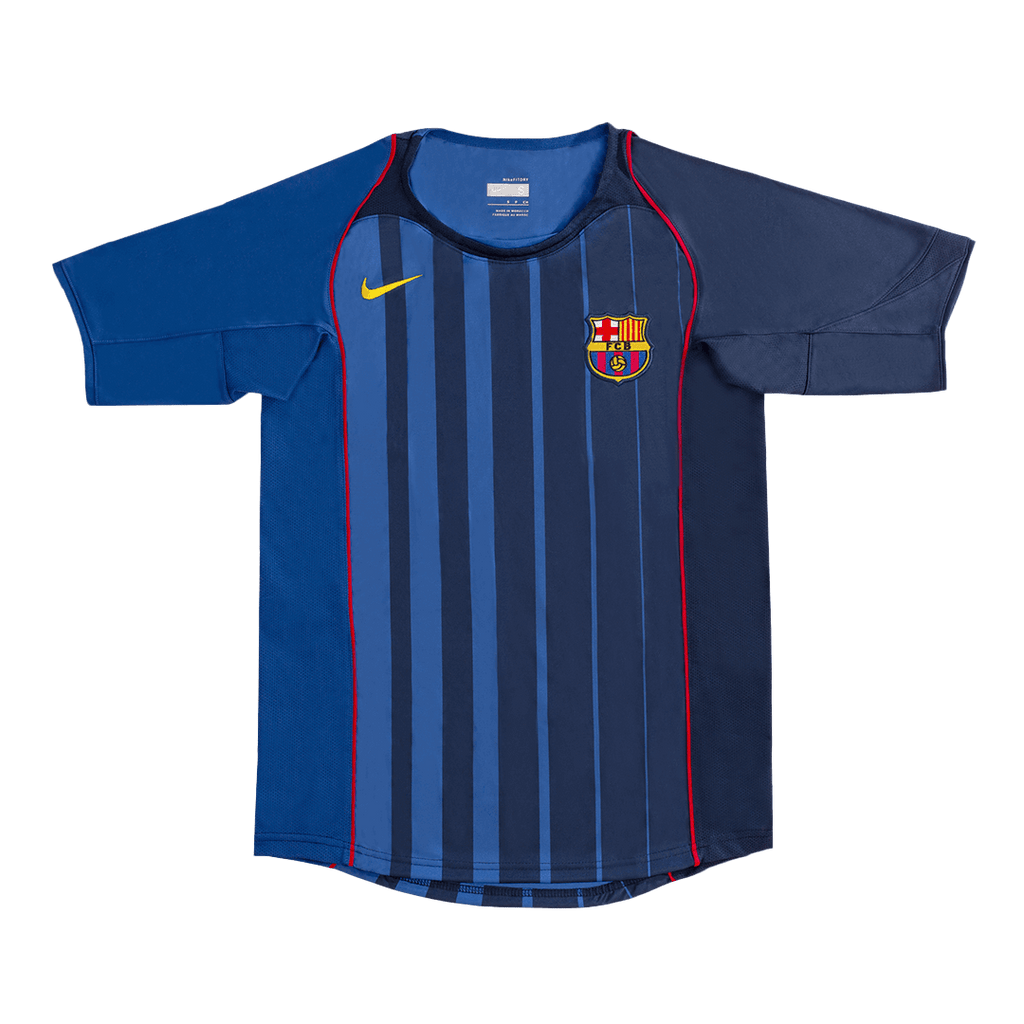 Ronaldinho 10 - 2004/05 FCB Away Blue - Retro Jersey