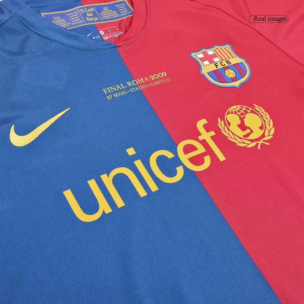 Eto'o 9 - 2008/09 FCB Home Fullsleeves Retro Jersey - Original Quality