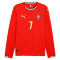 Ronaldo 7 - Portugal Home Puma Red Fullsleeves 2025 - Master Quality
