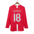 2007-08 Scholes 18 - Manchester United Home Fullsleeves Jersey - Retro