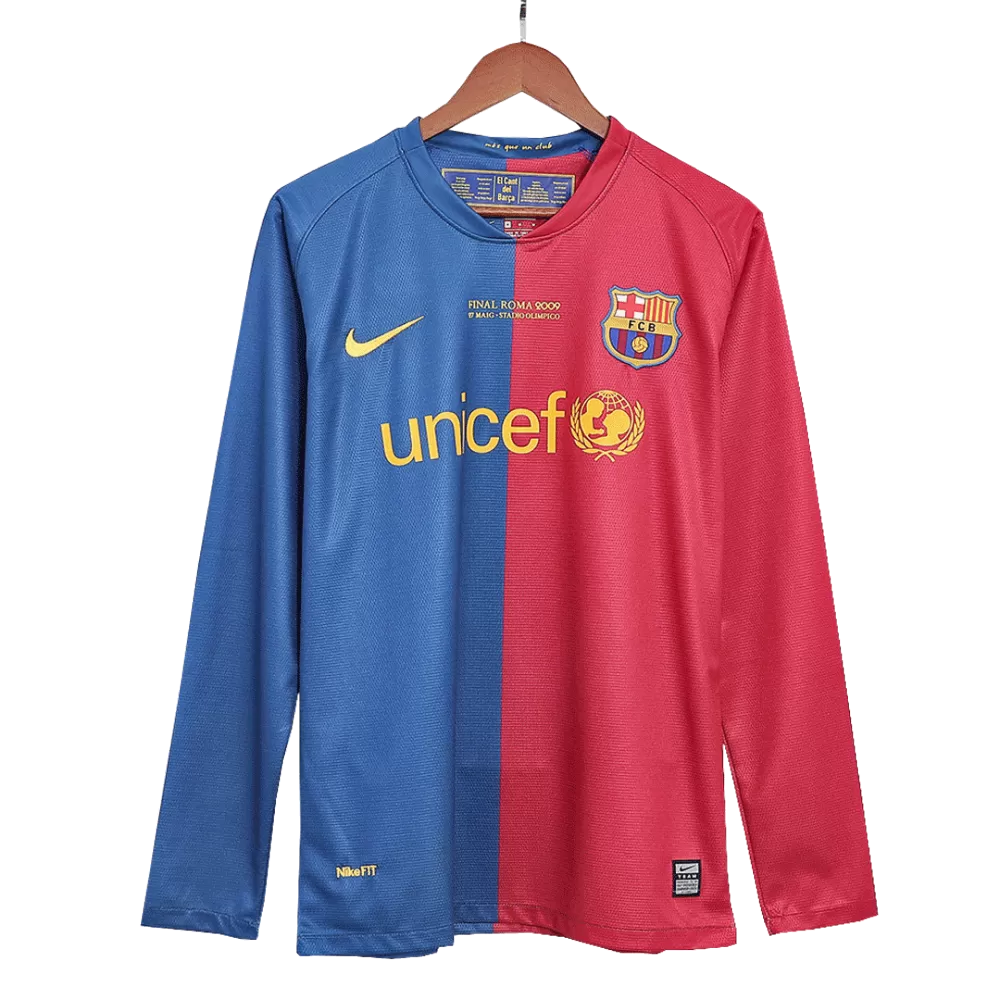 Xavi 6 - 2008/09 FCB Home Fullsleeves Retro Jersey - Original Quality