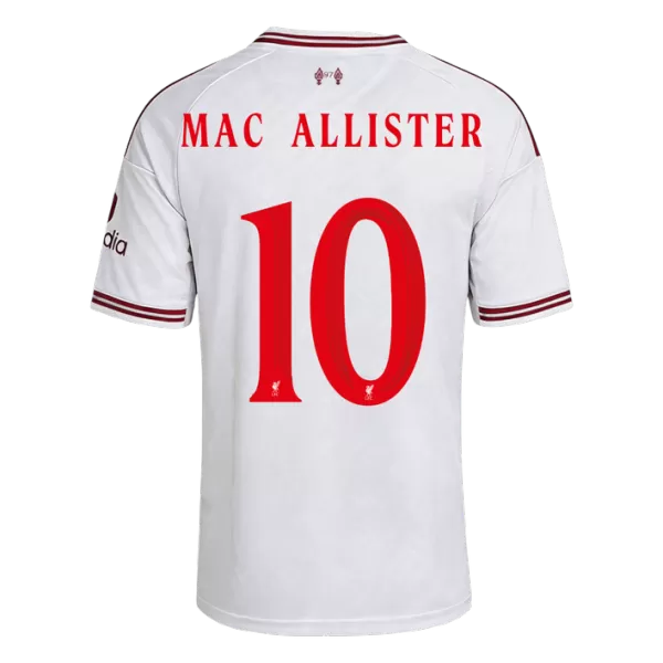 Mac Allister 10  - Liverpool Away White 2026/27 - Player Version Quality (UCL Font)