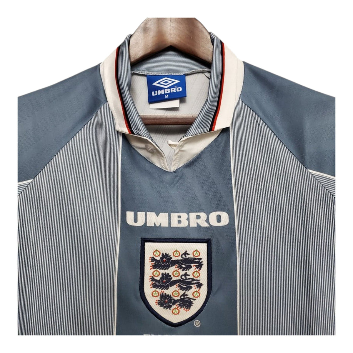 1996 England Away Blue/Grey Jersey - Retro ( Original Quality )