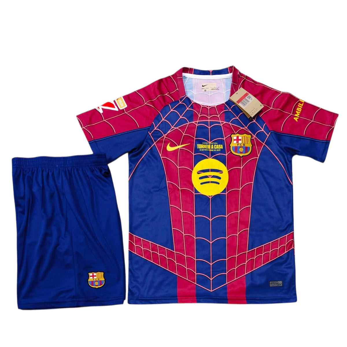 FCB Home x Spider Man Special Edition Kit 2026/27 - (Jersey + Shorts)