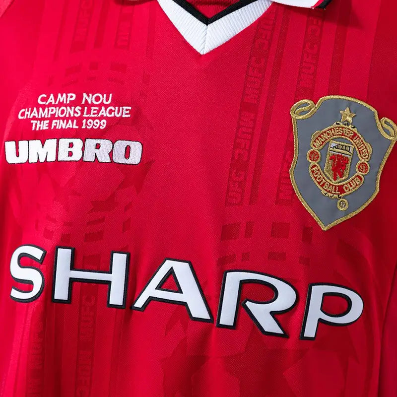 1999-00 Manchester United Home UCL Final Fullsleeves Jersey - Retro