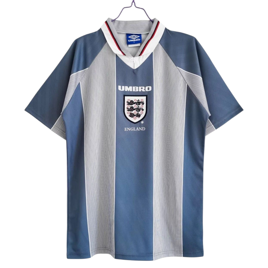 1996 England Away Blue/Grey Jersey - Retro ( Original Quality )