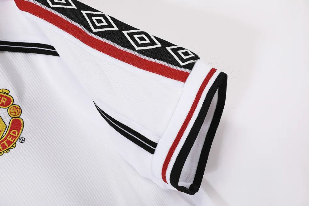 1998-99 Manchester United Away Commerative Jersey Retro - White