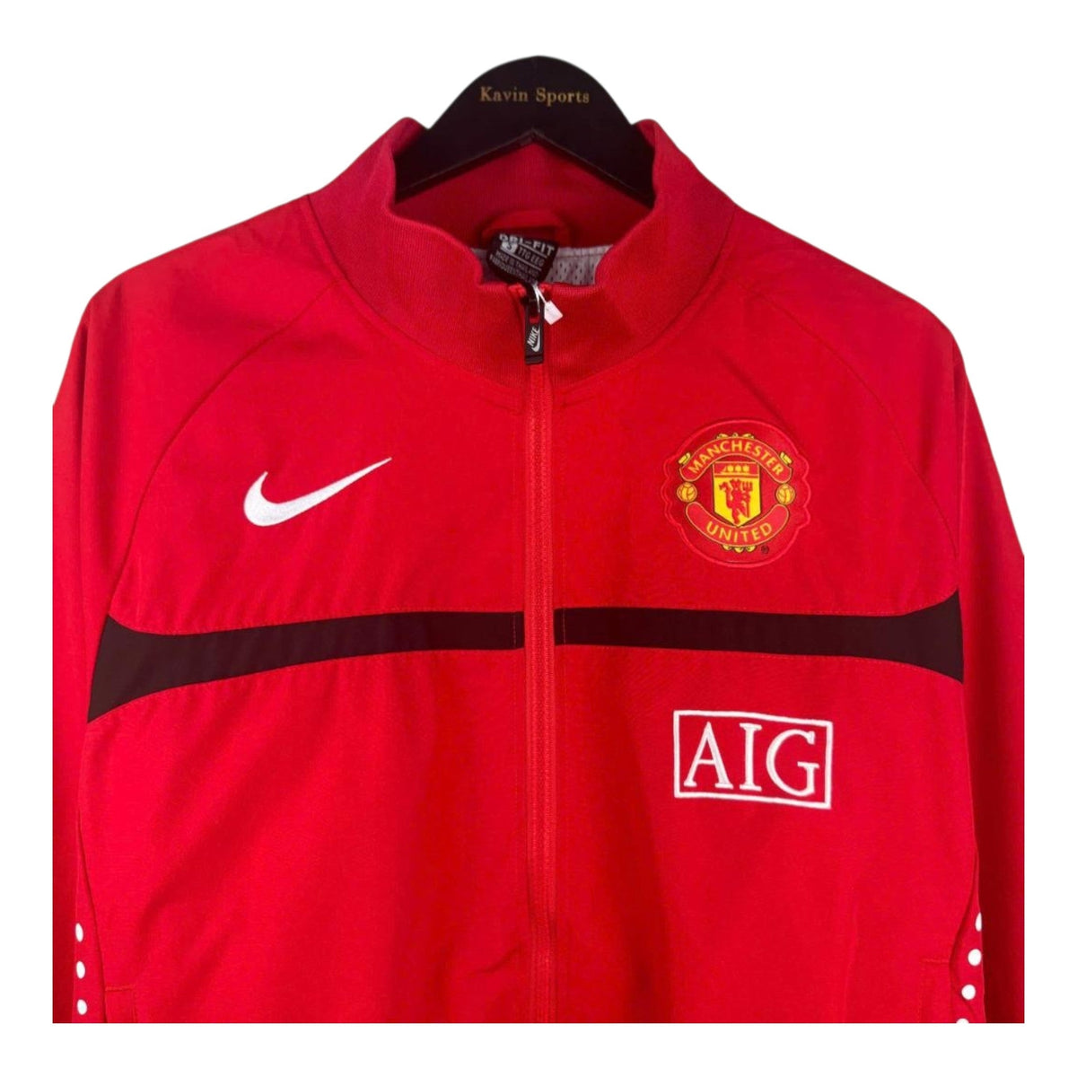 Manchester United Red 2008/09 Black Line in the Middle Retro Windbreaker Jacket