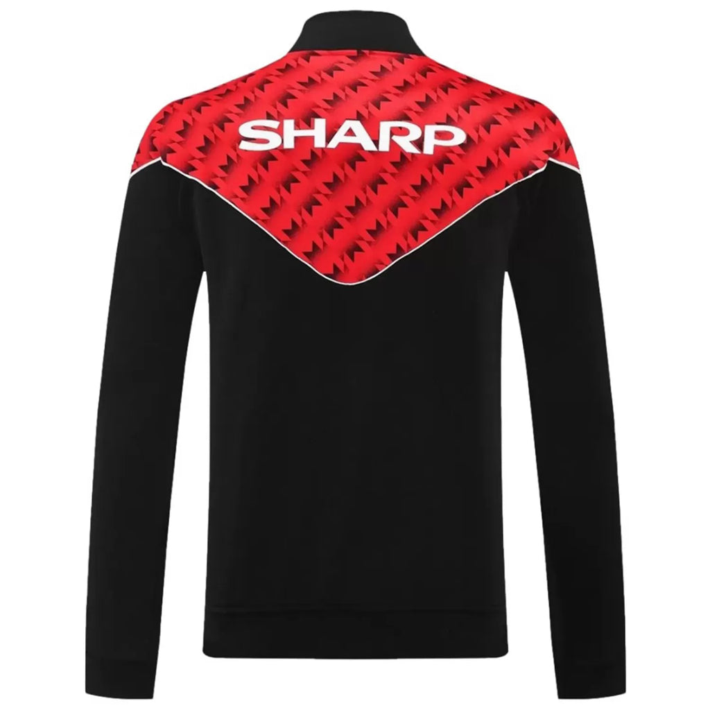Manchester United Black (Red Design in Front) Anthem Jacket - 2025/26