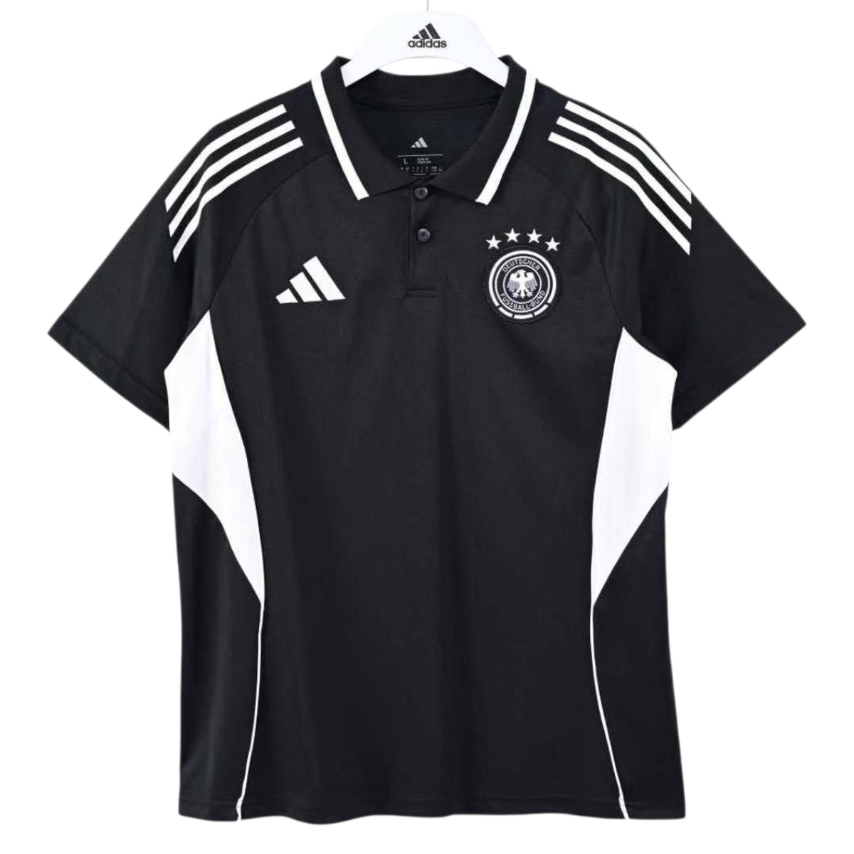 Germany Black Polo (White Lines) - (Superior Quality)