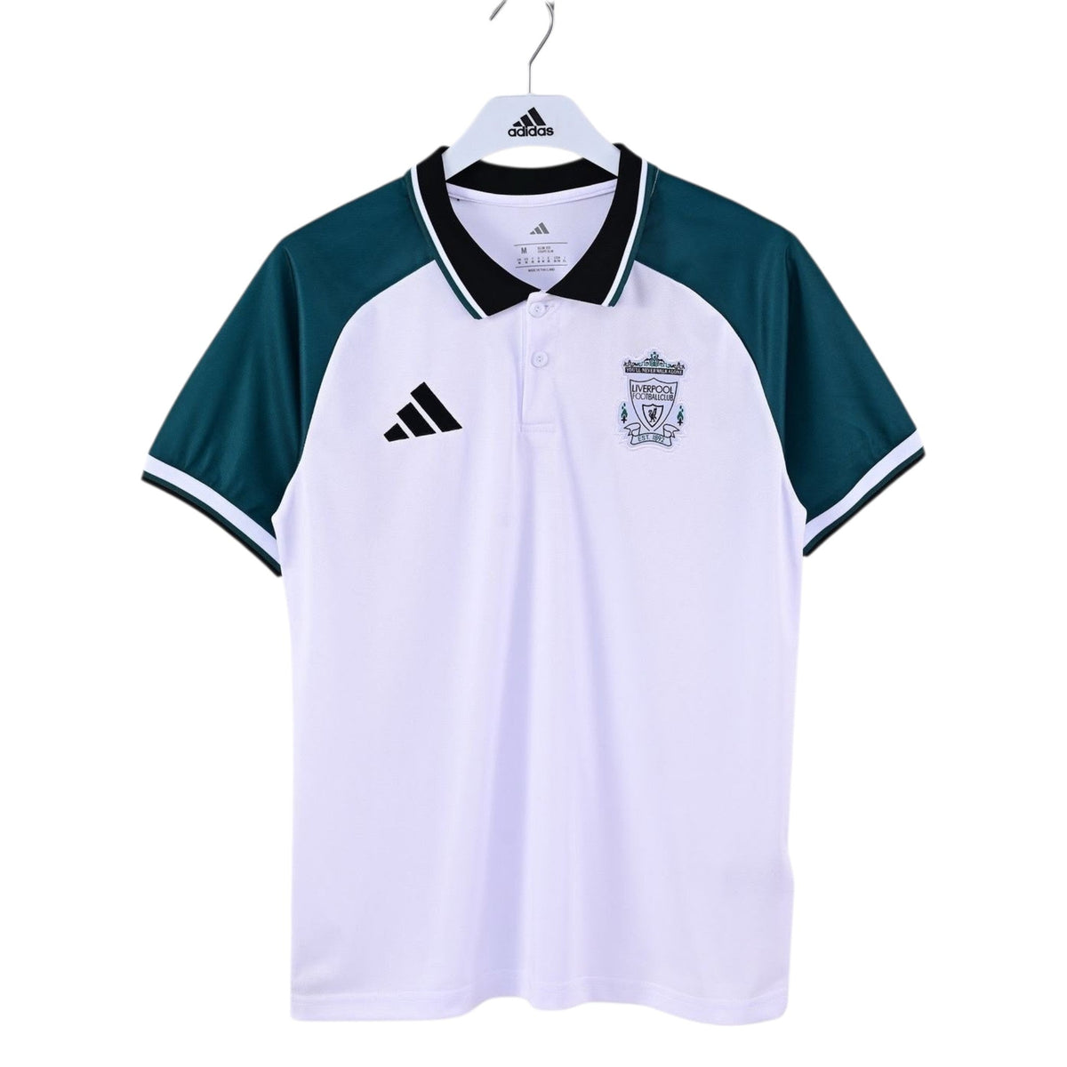 Liverpool White Polo (Green Sleeves) 2026 - (Superior Quality)