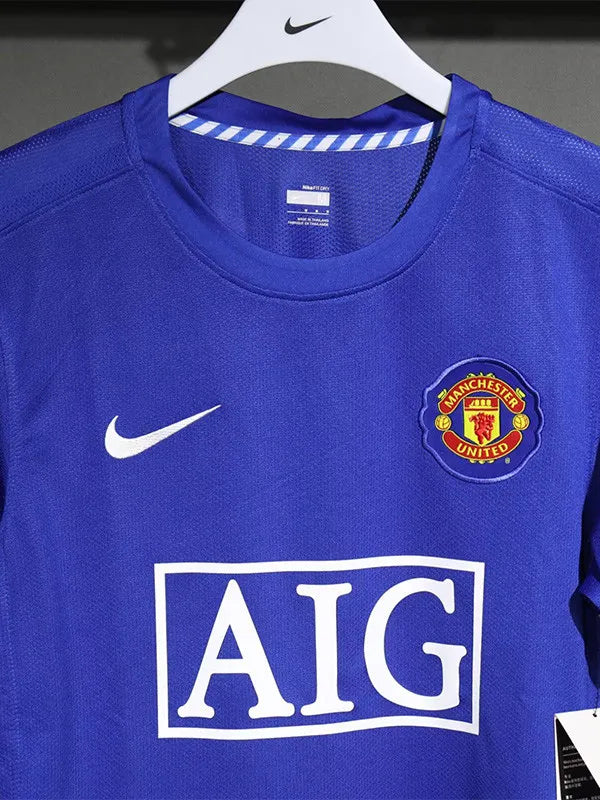 2008/09 Manchester United Third Fullsleeves Blue - Retro Jersey