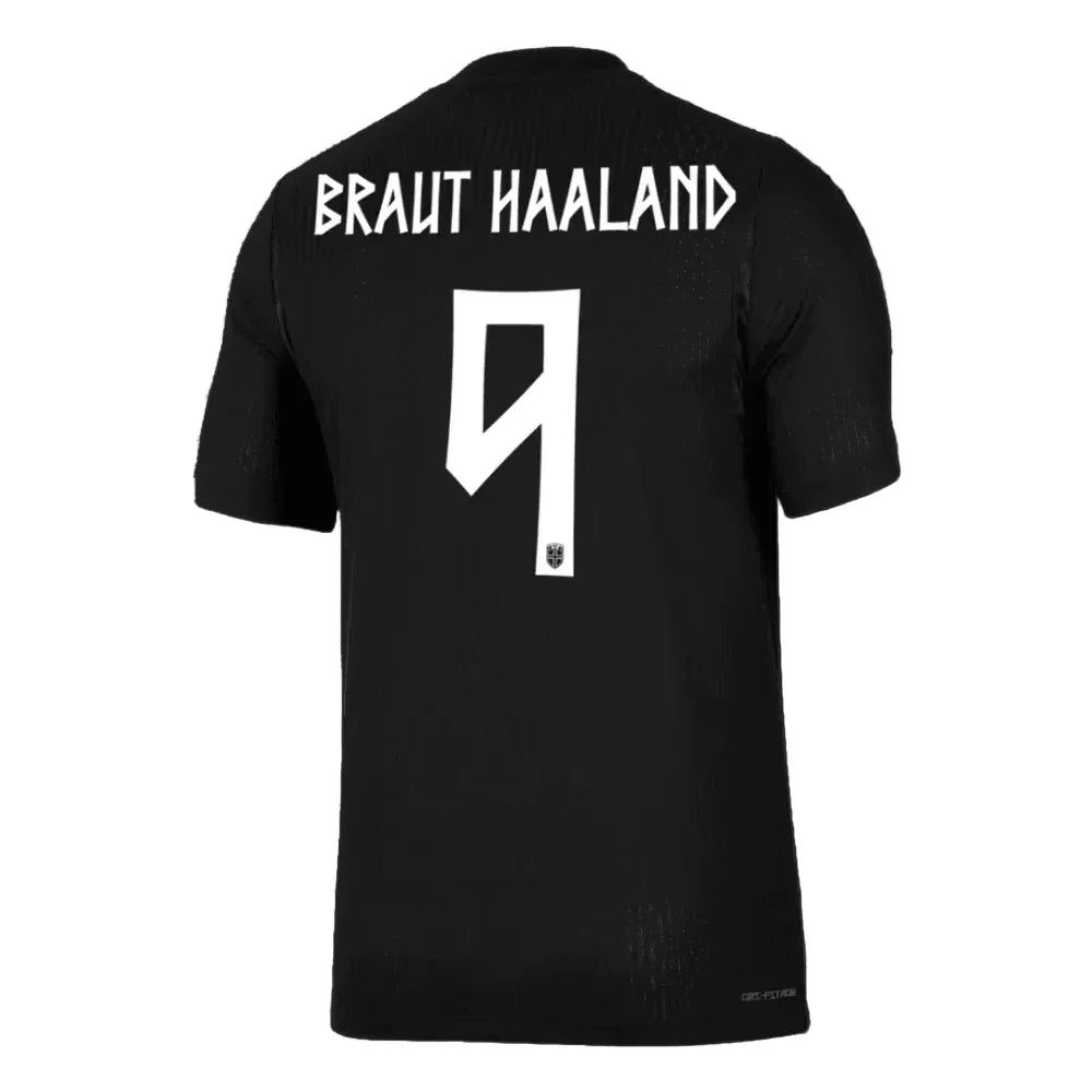 Braut Haaland 9 - Norway Away All Black World Cup 2026 - Player Version (Authentic)