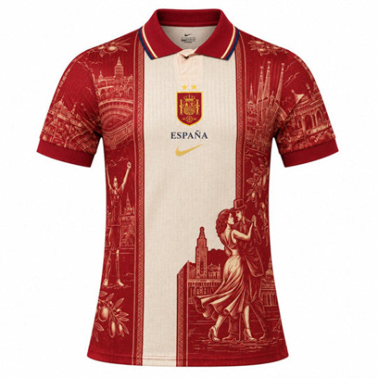 Spain Special Edition Red & Beige Polo  - Player Version