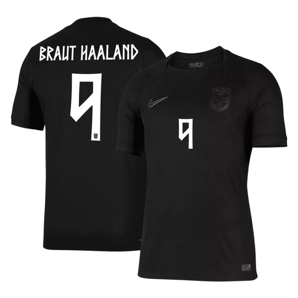 Braut Haaland 9 - Norway Away All Black World Cup 2026 - Player Version (Authentic)