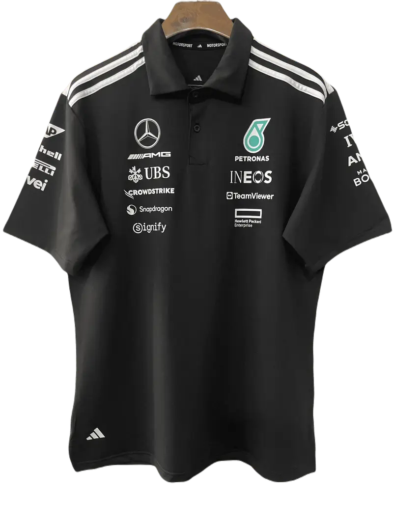 Mercedes Team F1 AMG Black Polo T-Shirt (Superior Quality)