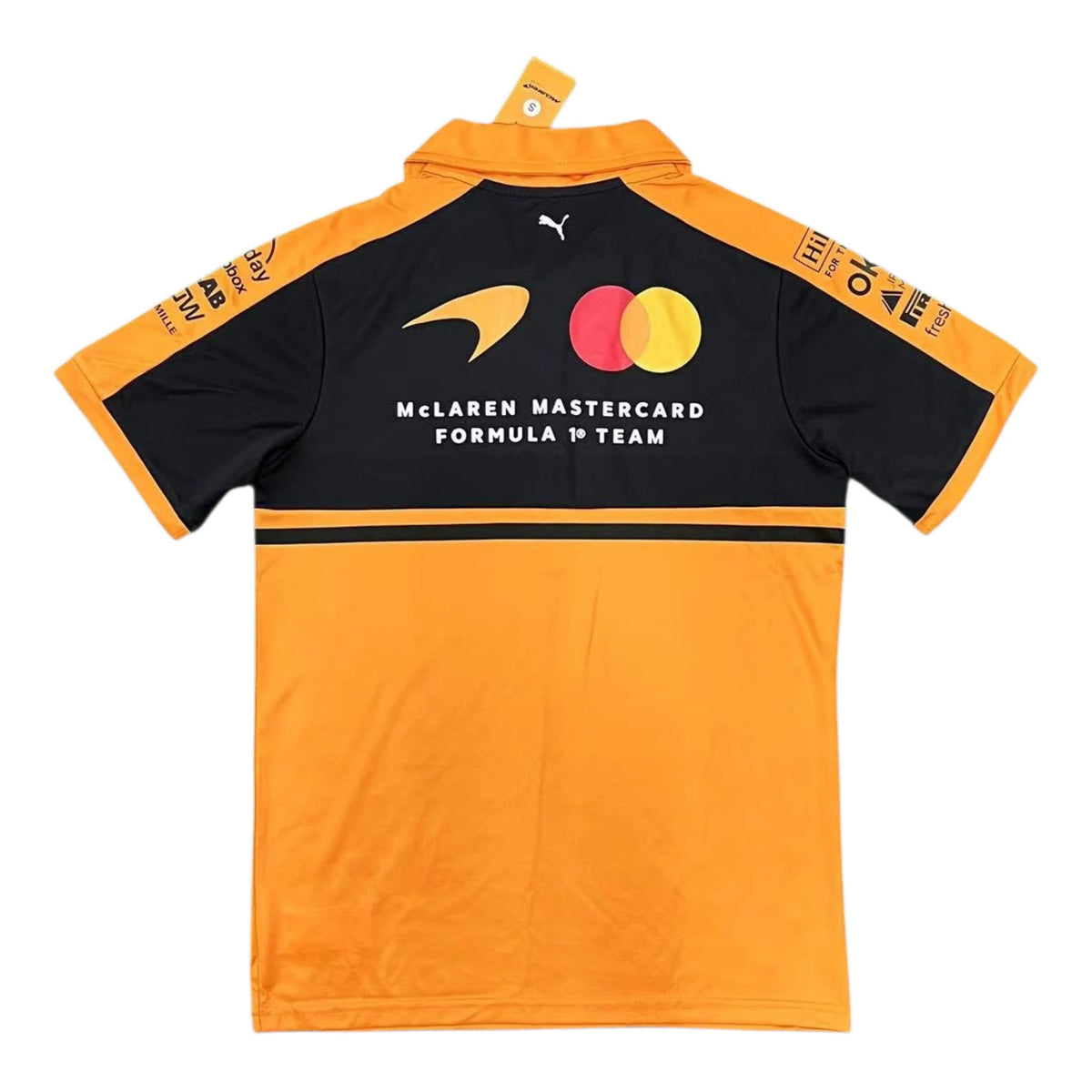 Mclaren Racing F1 Black/Orange Collar Polo - (Superior Quality)