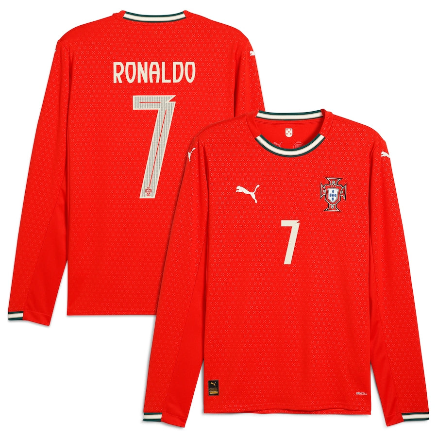 Ronaldo 7 - Portugal Home Puma Red Fullsleeves 2025 - Master Quality