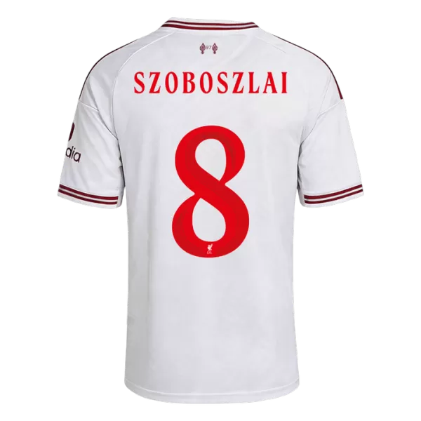 Szoboszlai 8  - Liverpool Away White 2026/27 - Player Version Quality (UCL Font)