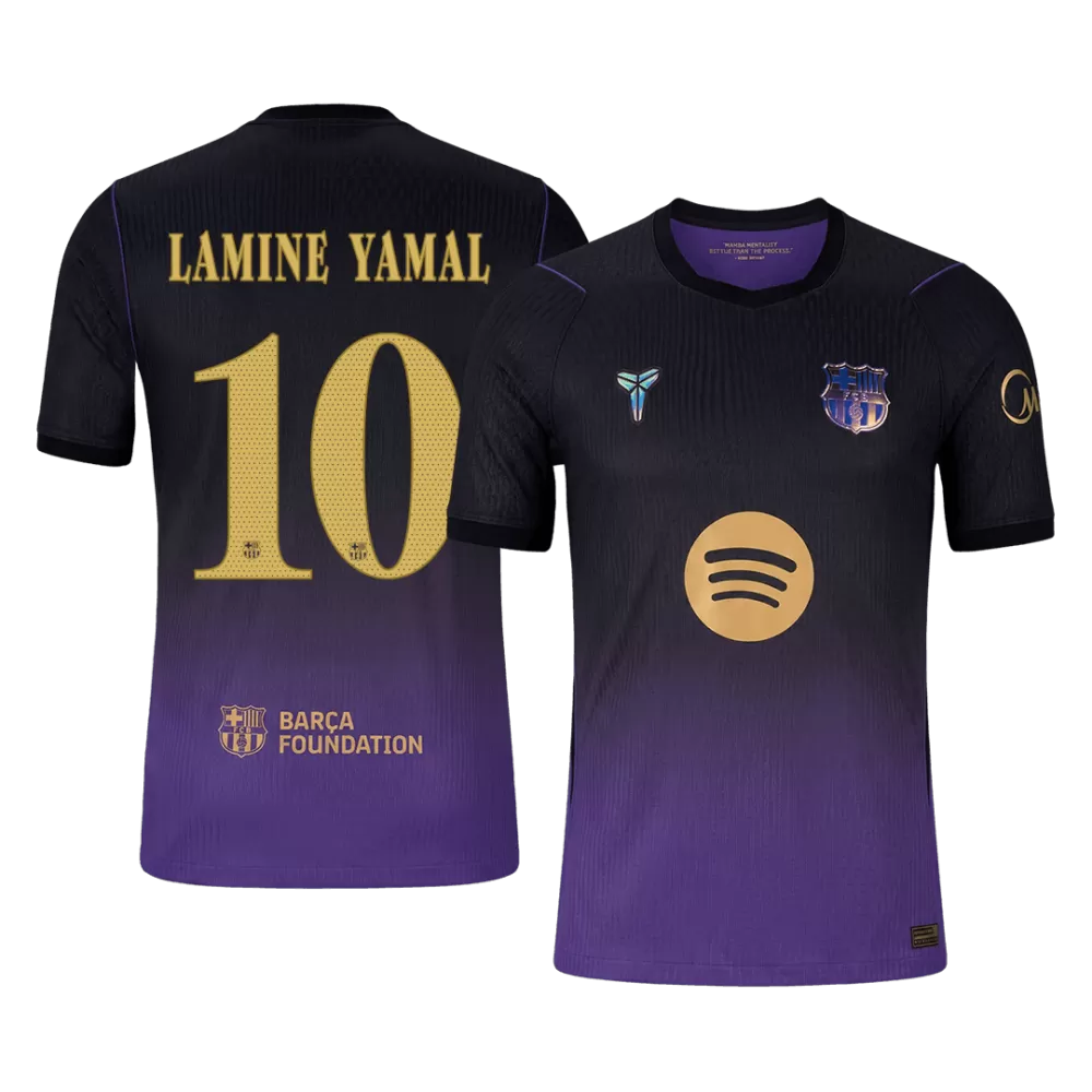 Lamine Yamal 10 - FCB Away Player Black/Purple 2026/27 - Player Version Quality (UCL Font)