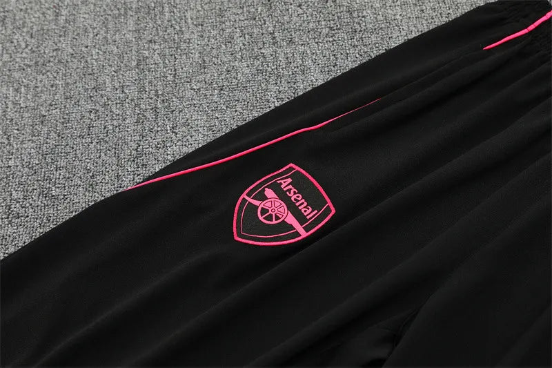 Gunners Black (Pink Strips) Tracksuit 2025/26
