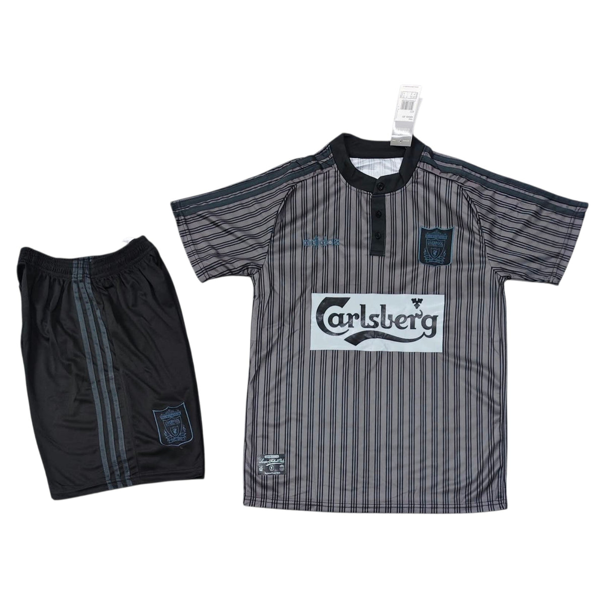 Liverpool Away Kit 1995 All Black - (Jersey + Shorts)