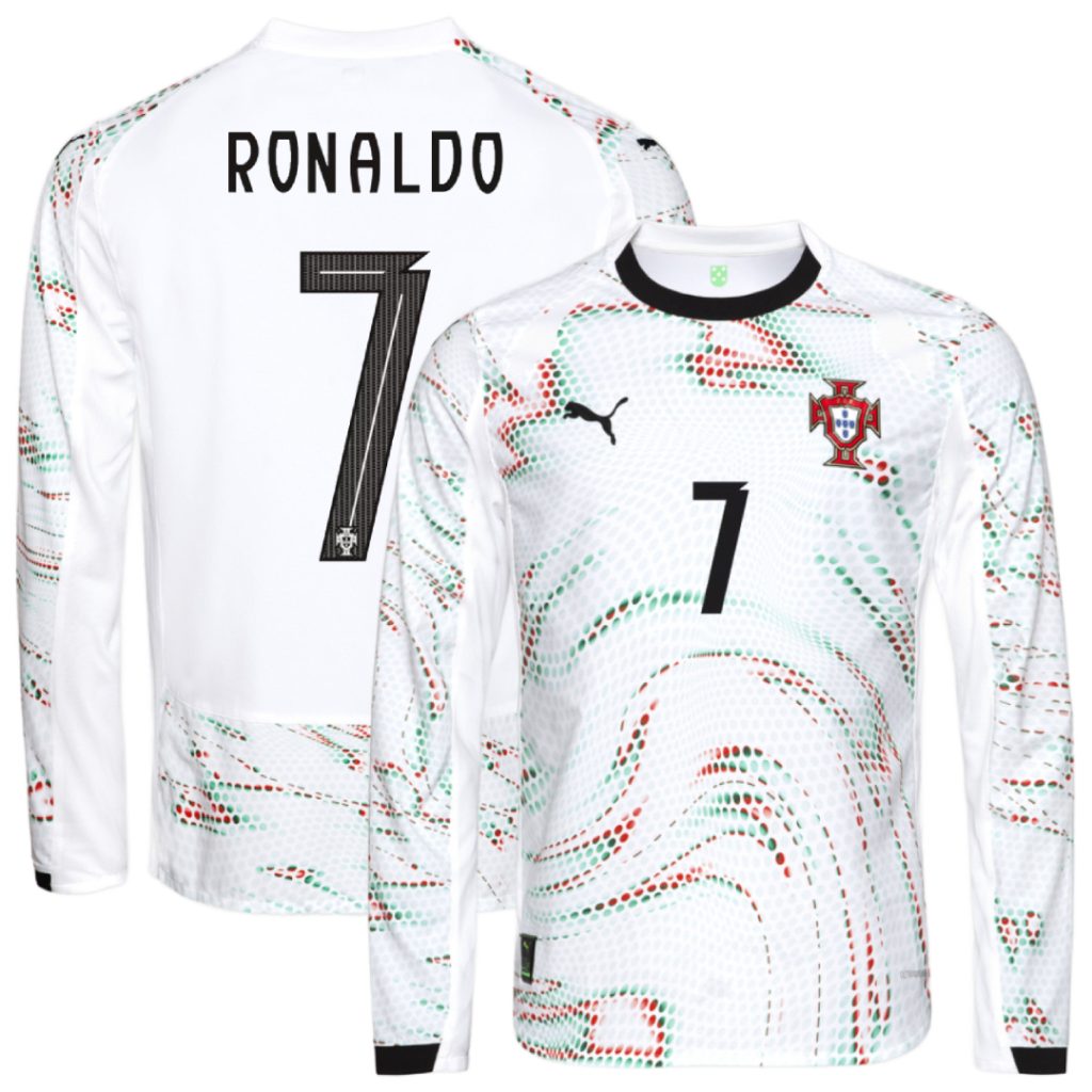 Ronaldo 7 - Portugal Away Puma White Fullsleeves 2025 - Master Quality